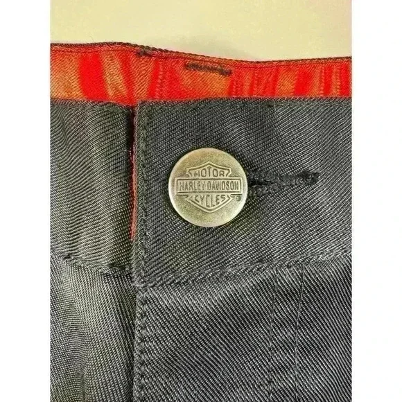 Harley Davidson Vintage 2001 Black Biker Y2K High Waisted Shorts Women’s 12 - Picture 4 of 11